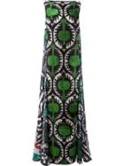 Afroditi Hera Multi-pattern Column Gown, Women's, Size: 40, Black, Silk/polyester/viscose