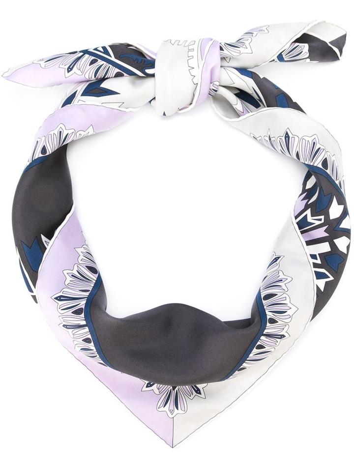 Emilio Pucci Vintage Classic Print Scarf, Women's, Grey