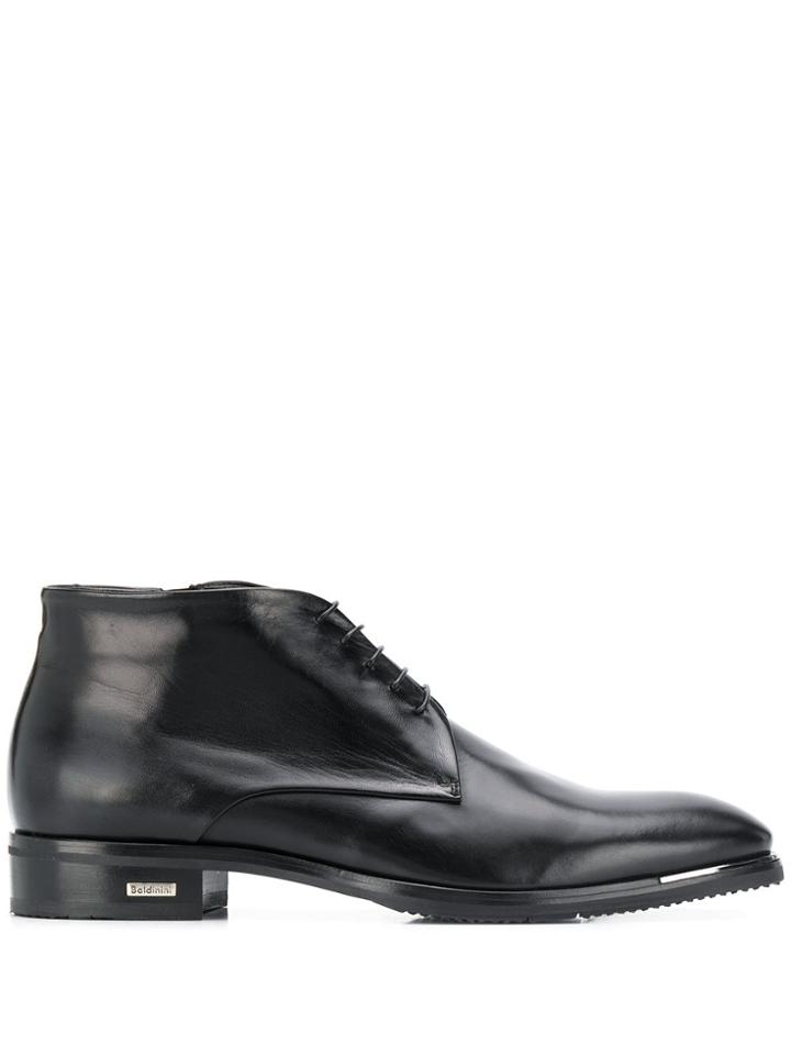Baldinini Logo Plaque Lace-up Boots - Black