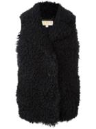 Michael Michael Kors Furry Padded Gilet, Women's, Size: Small, Blue, Lamb Fur/polyester/feather