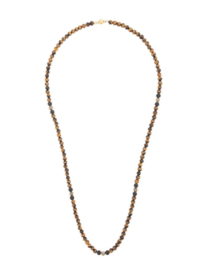 Nialaya Jewelry Tiger Eye Beaded Necklace - Brown
