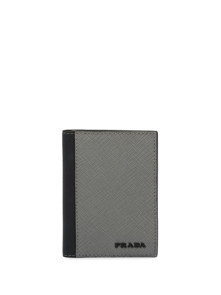 Prada Logo Plaque Card Holder - Grey