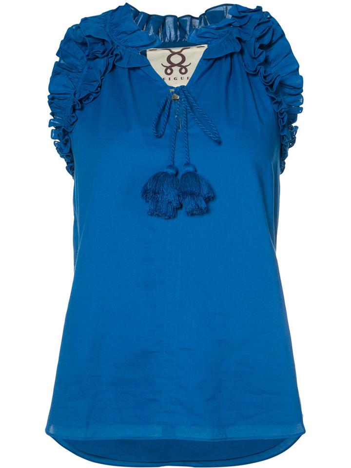 Figue - 'fabiana' Top - Women - Cotton - M, Women's, Blue, Cotton
