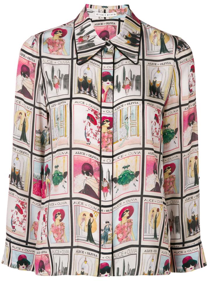 Alice+olivia Santana Blouse - Nude & Neutrals
