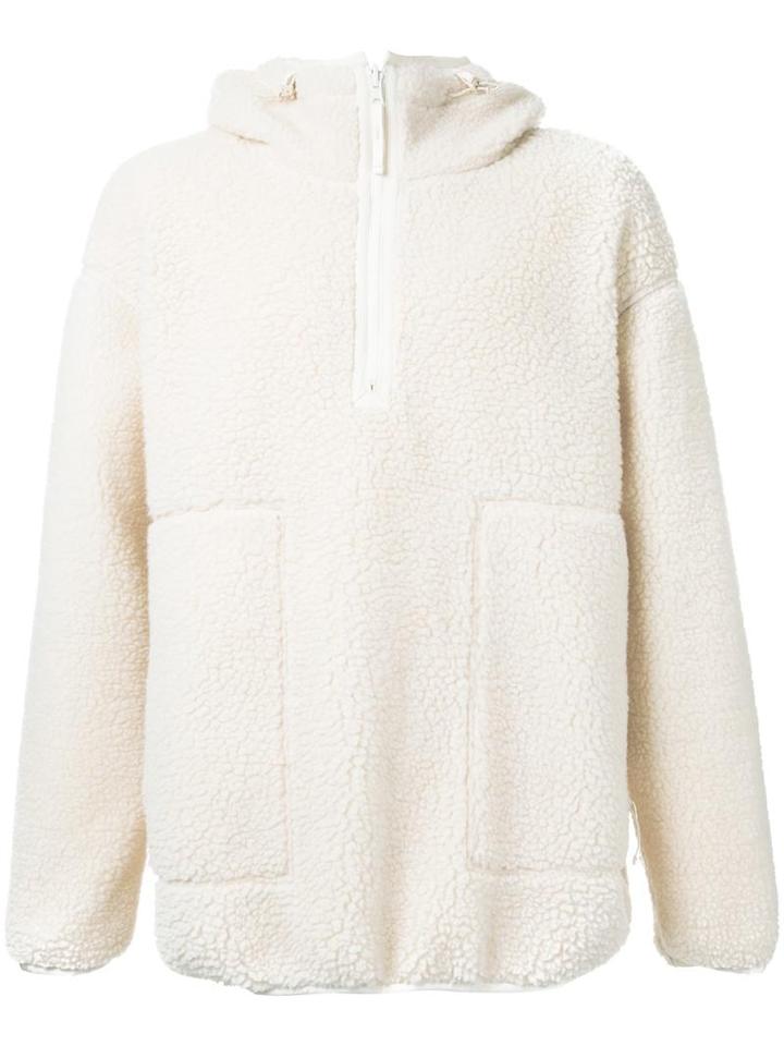 Cityshop Fleece Boa Hooded Jumper, Men's, White, Polyester