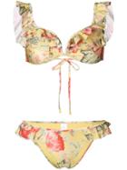 Zimmermann Frill Trim Bikini Set - Yellow & Orange