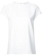 Tibi Drape Twill Leather Detail T-shirt - White