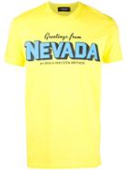 Dsquared2 Greetings From Nevada T-shirt, Men's, Size: Small, Yellow/orange, Cotton