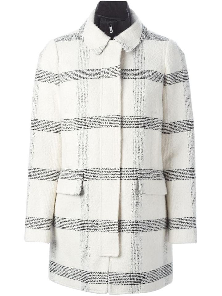 Tory Burch Bouclé Knit Padded Coat, Women's, Size: 8, Nude/neutrals, Cotton/acrylic/polyester/other Fibres