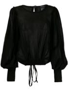 Ann Demeulemeester Draped Button Blouse - Black