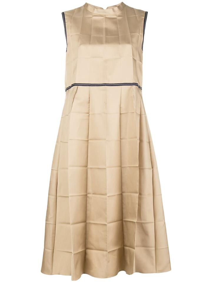 Marni Pleated Flare Dress - Neutrals