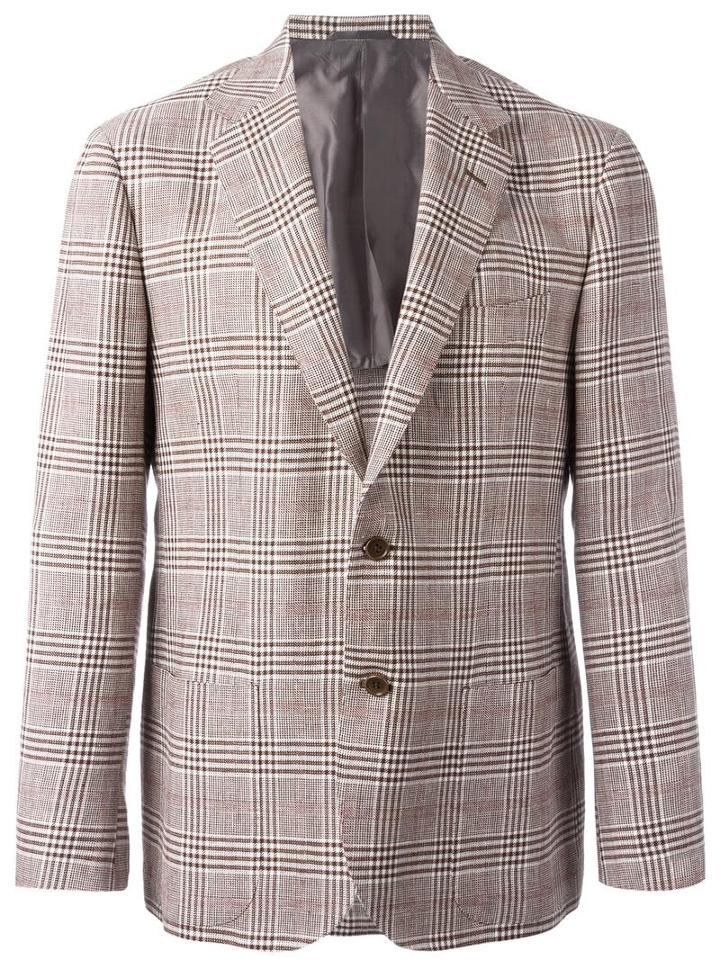 Kiton Sartoria Blazer, Men's, Size: 56, Red, Wool