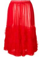 Comme Des Garçons Girl Ruffled Midi Skirt - Red