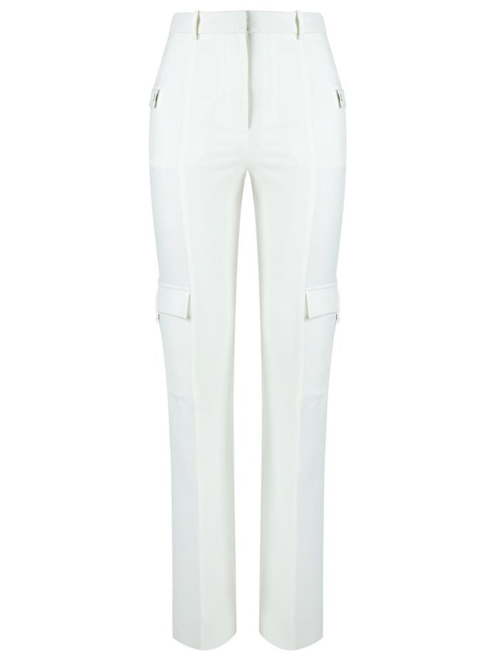 Reinaldo Lourenço Straight Leg Trousers, Women's, Size: 36, White, Polyester/spandex/elastane