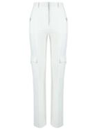 Reinaldo Lourenço Straight Leg Trousers, Women's, Size: 36, White, Polyester/spandex/elastane