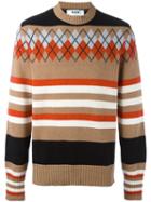 Msgm Multi Print Oversized Jumper, Men's, Size: Medium, Nude/neutrals, Polyamide/wool