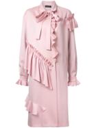 Anna October Ruffled Midi Coat, Women's, Size: Medium, Pink/purple, Cotton
