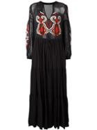 Wandering - Long Embroidered Dress - Women - Silk/viscose - 40, Black, Silk/viscose