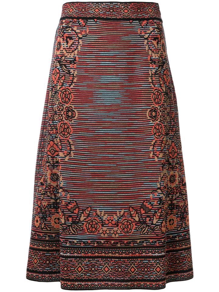 M Missoni Floral Knit A-line Skirt - Multicolour