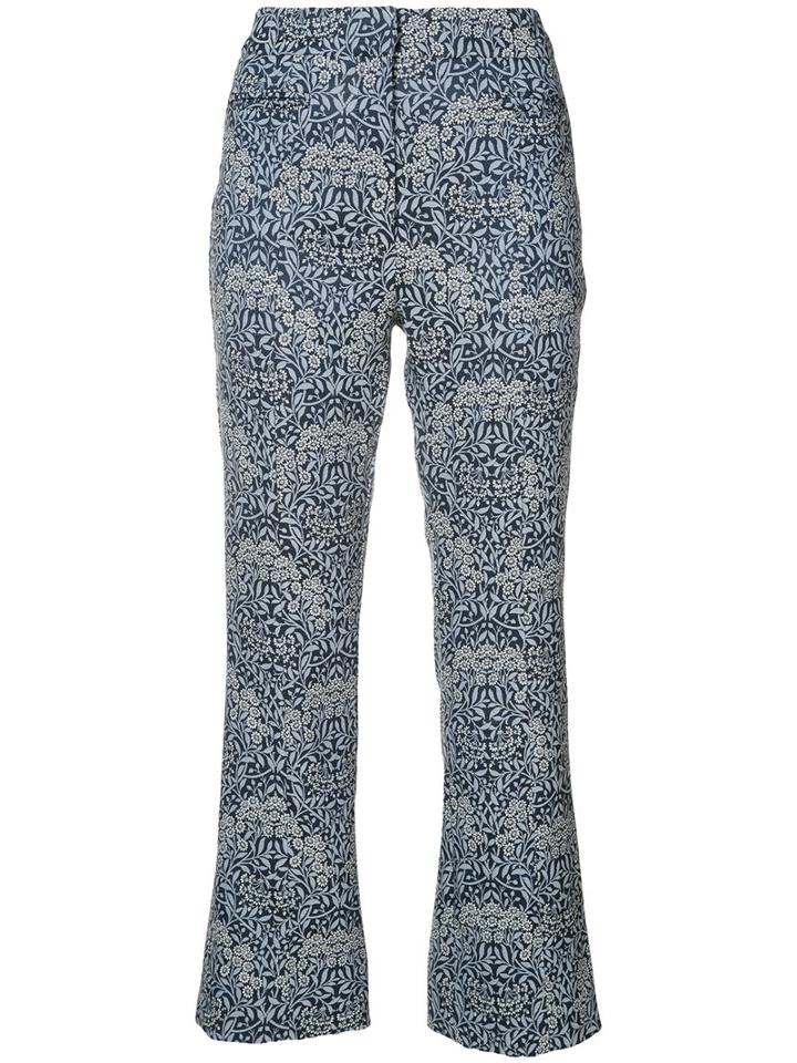 Erdem - 'valary' Trousers - Women - Silk/polyester/spandex/elastane - 4, Grey, Silk/polyester/spandex/elastane
