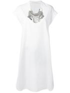 Miahatami - Oversized Necklace Dress - Women - Cotton - 44, White, Cotton