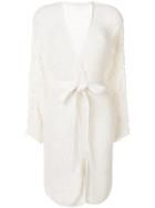 See By Chloé Lace Appliqué Belted Cardigan - Nude & Neutrals
