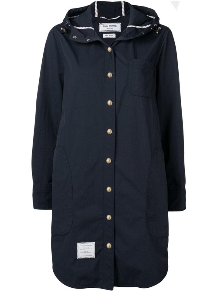 Thom Browne Hooded Shirt Dress - Blue