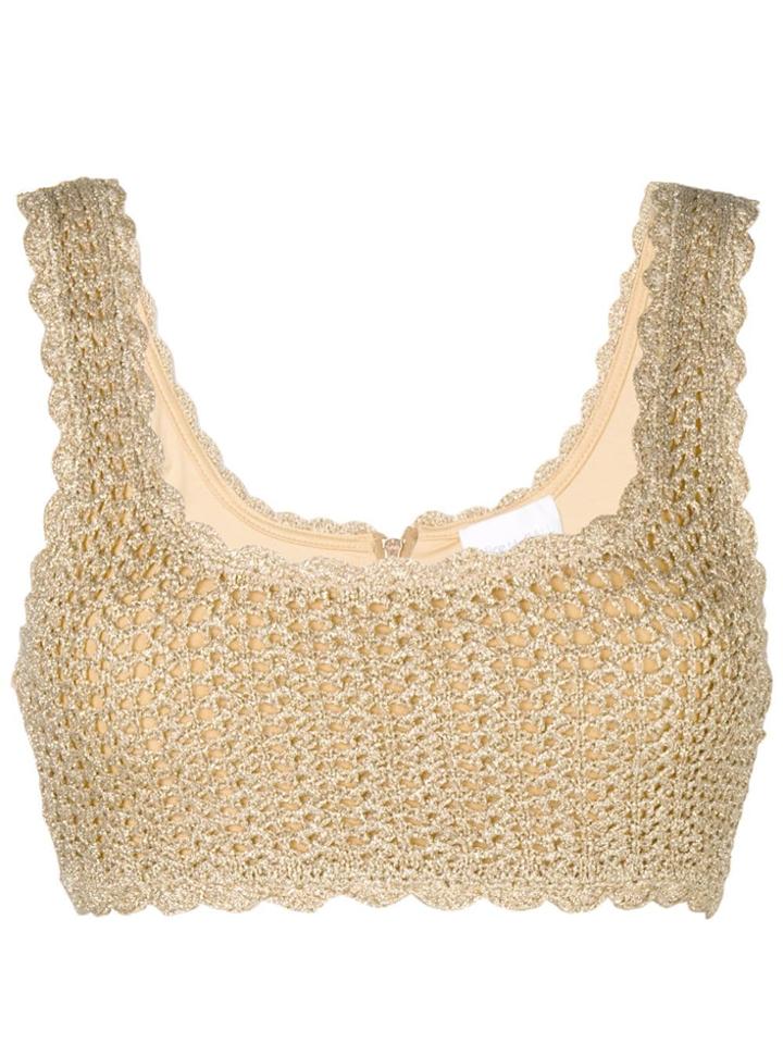 Alice Mccall Crochet Knit Crop Top - Metallic
