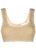 Alice Mccall Crochet Knit Crop Top - Metallic