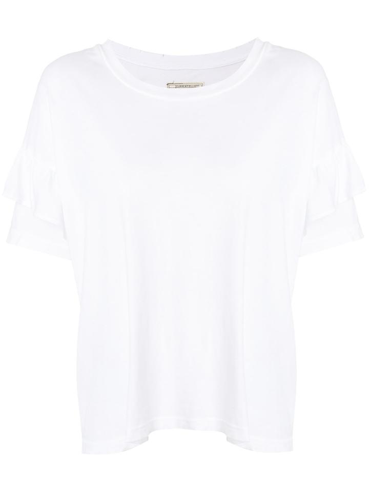 Current/elliott Frill Trim T-shirt - White