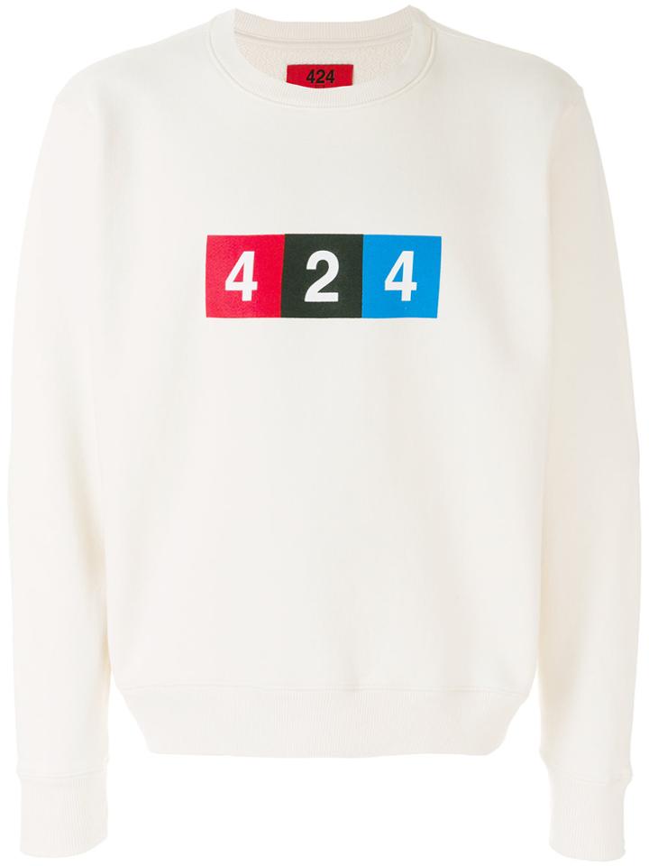 424 Fairfax Logo Print Sweastshirt - Nude & Neutrals