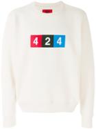 424 Fairfax Logo Print Sweastshirt - Nude & Neutrals