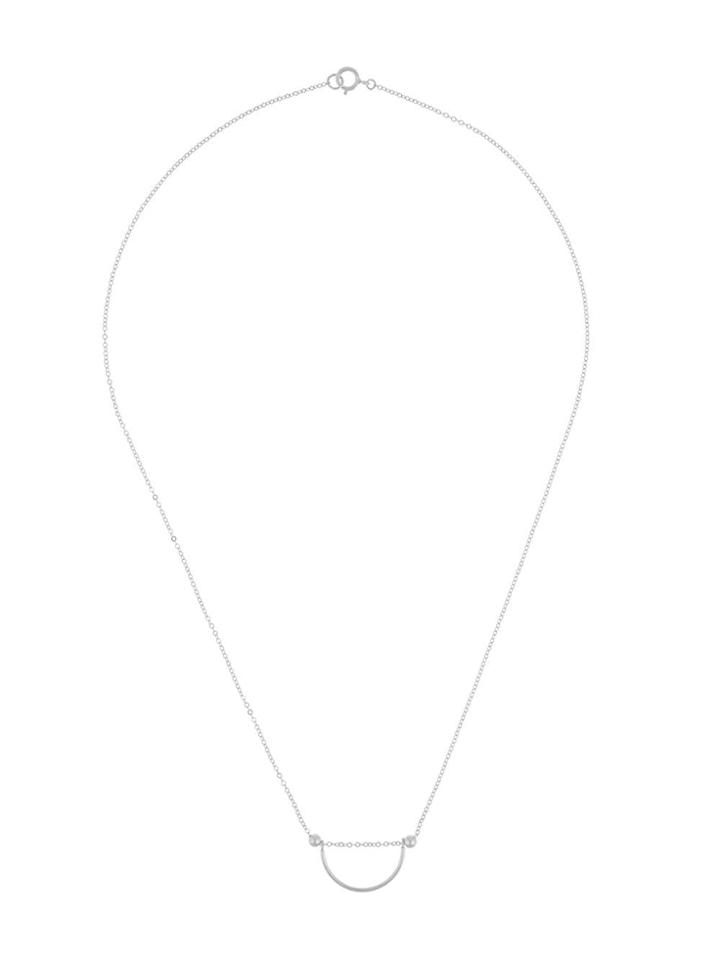 Petite Grand Half Moon Necklace - Metallic