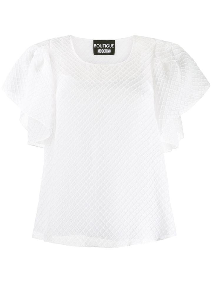 Boutique Moschino Ruffled Sleeves Blouse - White