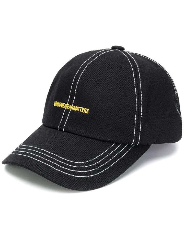 Wwwm Stitch Detail Cap - Black