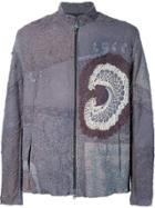 By Walid Crochet Insert Zipped Jacket - Grey