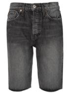 Re/done Stonewashed Denim Shorts - Black