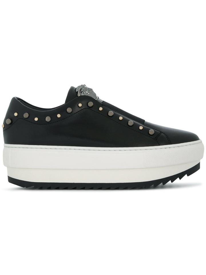 Versace Platform Lace-up Sneakers - Black