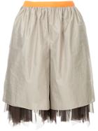Kolor Tulle Layer Shorts - Brown