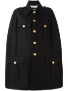 Dsquared2 Oversize Military Style Coat, Women's, Size: 42, Black, Silk/cotton/wool
