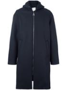 Wooyoungmi Zipped Coat, Men's, Size: 46, Blue, Cotton/feather Down/nylon/wool