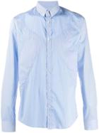 Les Hommes Urban Check Panel Shirt - Blue