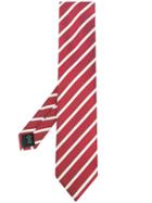 Ermenegildo Zegna Striped Silk Tie - Red