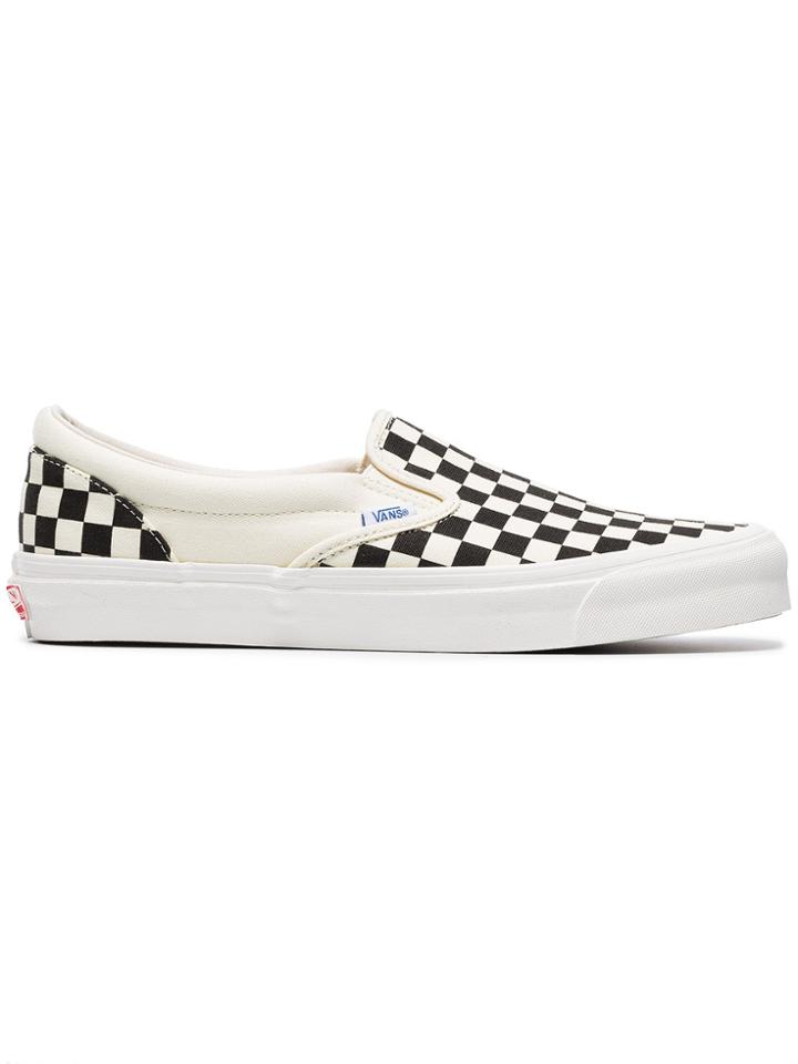 Vans Black And White Vault Og Classic Slip On Checkerboard Sneakers