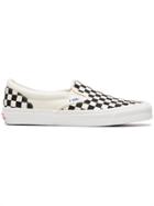 Vans Black And White Vault Og Classic Slip On Checkerboard Sneakers