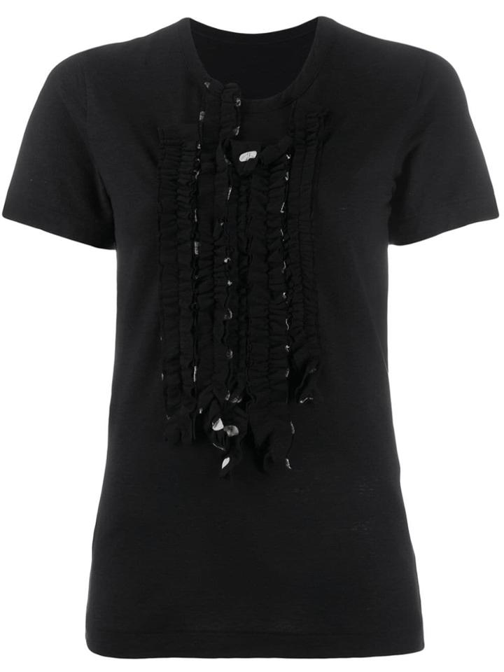 Y's Ruffle Bib T-shirt - Black