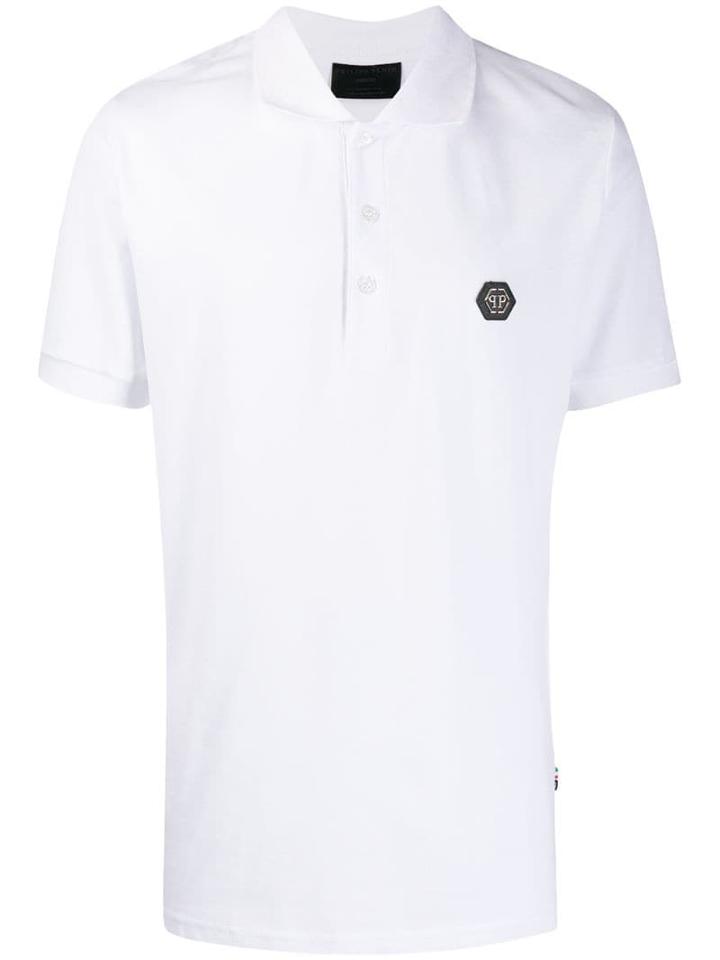 Philipp Plein Logo Printed Polo Top - White