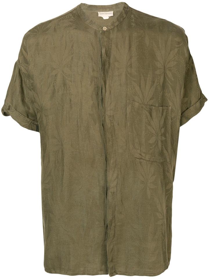 Versace Vintage 1980's Floral Pattern Shirt - Green