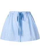Fendi Striped Logo Shorts - Blue