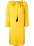 Etro Tassel Tie-neck Shift Dress, Women's, Size: 46, Yellow/orange, Silk
